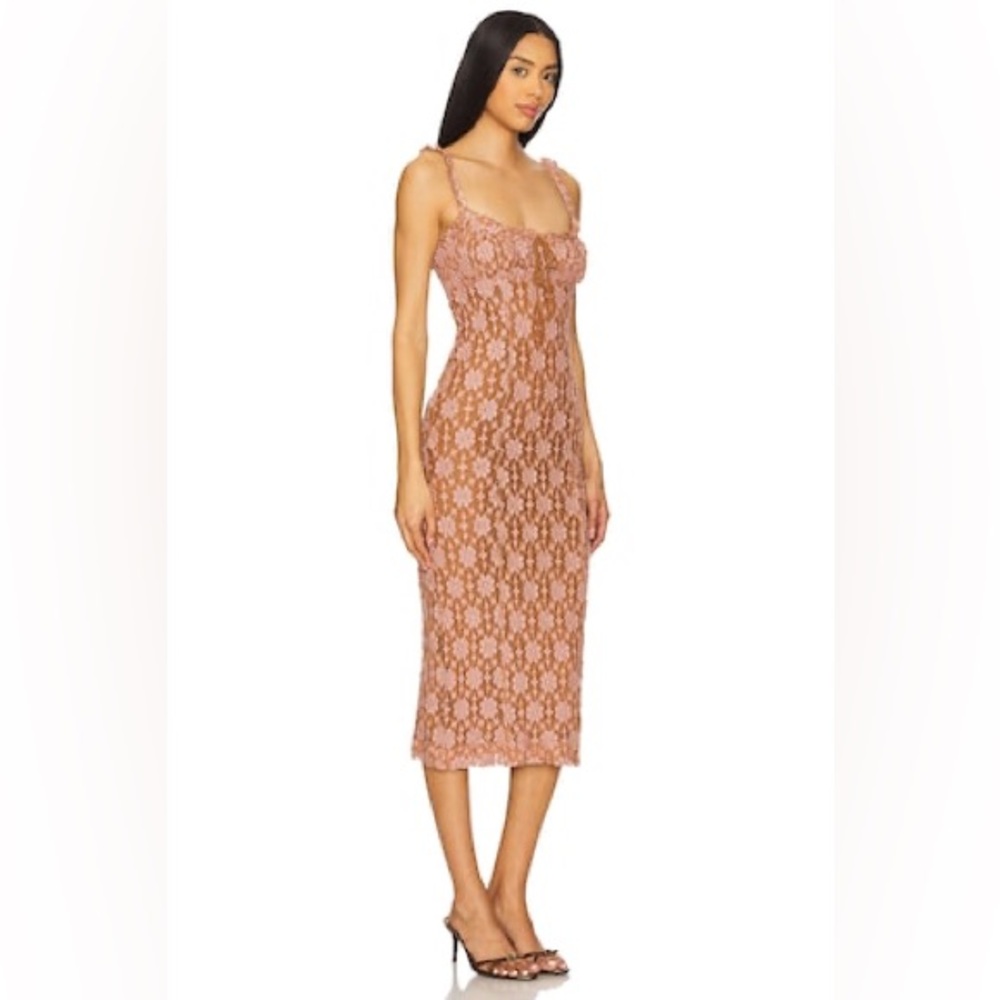 Free People Brown and Pink Floral Midi Dress - Picture 7 of 17
